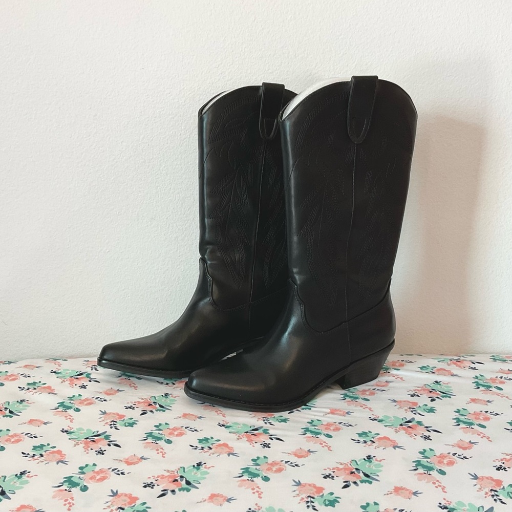 Madden Girl Black Cowgirl Redford Western Boots